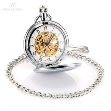 Men's Mechanical Hand Wind Steampunk Collection Pocket Watches - 3 Colors