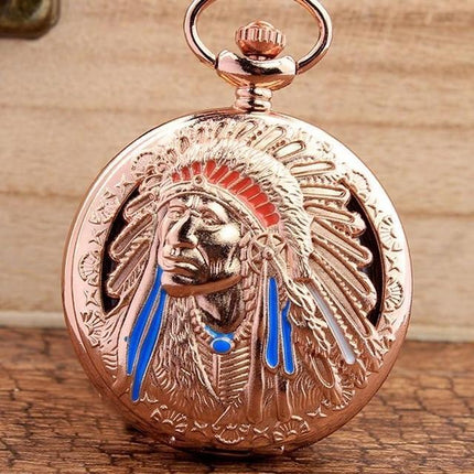 Men's Native Indian Copper Antique Collection Pocket Watches - 2 Colors