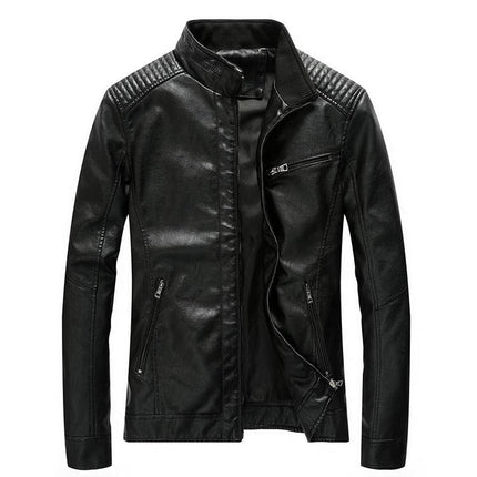 Men's Rugged Slim Leather Jackets - 5 Colors