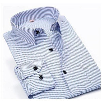 Men's Sky Blue Striped Dress Shirt