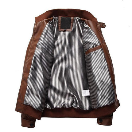 Men's Slim Leather Jacket - 3 Colors