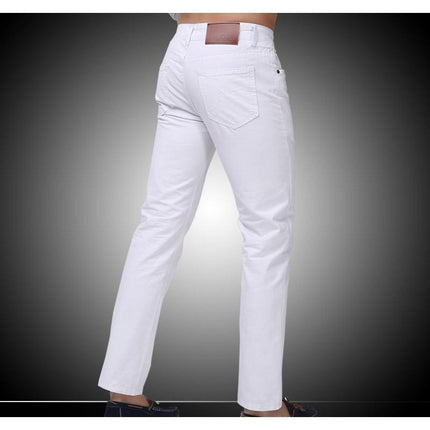 Men's White Slim Fit Straight Jeans - Multiple Sizes