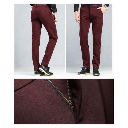 Men's Wine Slim Fit Dress Pants - Multiple Sizes
