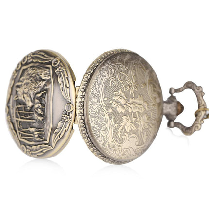 Men's Wolf Pendant Pocket Watch