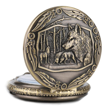Men's Wolf Pendant Pocket Watch