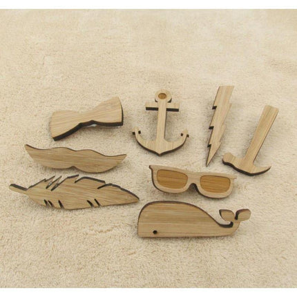 Modern and Edgy Collection Wooden Tie Bars/Clips - 8 Styles
