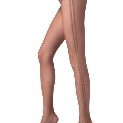 Conte Bliss 20 Den - Fantasy Women's Pantyhose with Zig-Zag Pattern on both sides (15С-50СП)