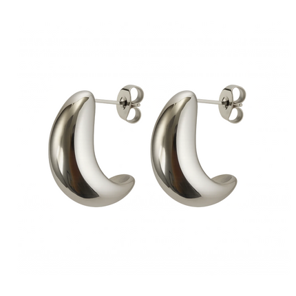 Dome Huggie Teardrop Earrings