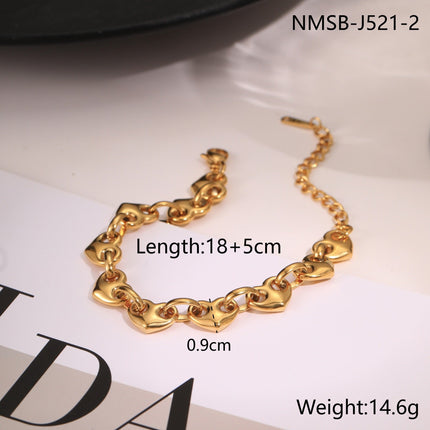 Autumn Love Pig Nose Button Bracelet Women Affordable Luxury Stainless Steel Bracelet Titanium Steel Hand Jewelry