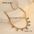 One Size / NMSB-E658-3 Green Waterdrops Zircon