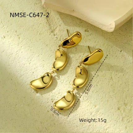 Retro Love 18K Gold Titanium Steel Earrings Five Pointed Star Special Interest Design High Sense Stainless Steel Studs