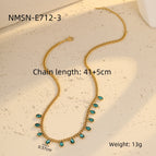 One Size / Green Waterdrops Zircon Necklace