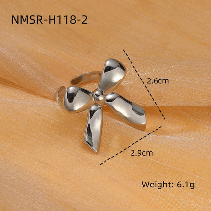 Gold Bow Titanium Steel Earrings Small Exquisite High Sense Stainless Steel Studs Ring Women