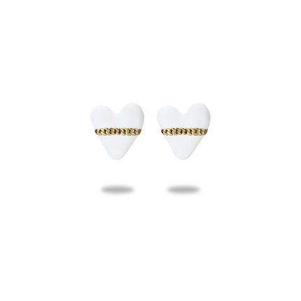 Colorful Oil Necklace Love Stainless Steel Studs Personalized Minority Design Light Luxury Titanium Steel Earrings