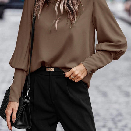 Solid Button Back Blouse