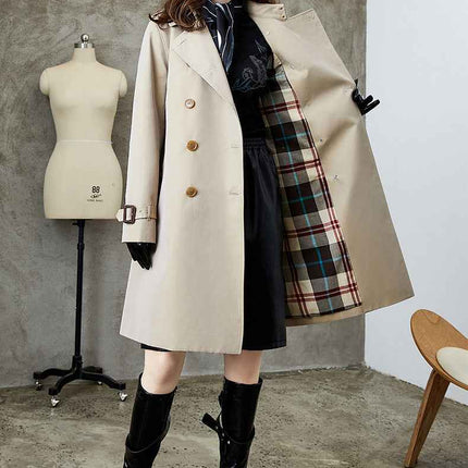 Elegant British Double Breasted Jacket for Women MUNSIEUR New Arrivals