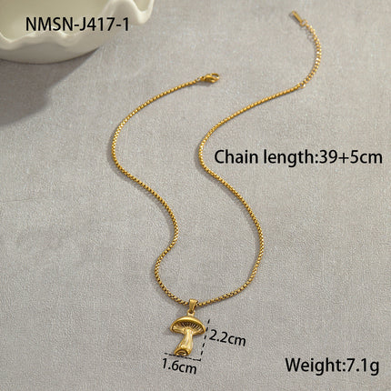 Coconut Fishtail Embellished Stainless Steel Necklace Holiday Titanium Steel Clavicle Chain 18K Gold Plating Necklace