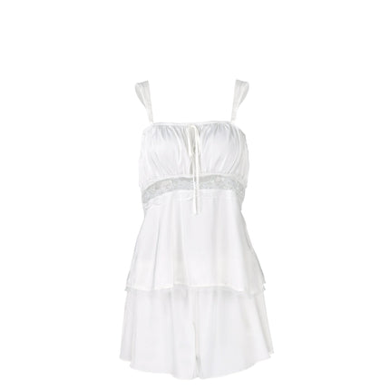 Summer Lace Strap Sleepwear Pajamas Two Piece Set
