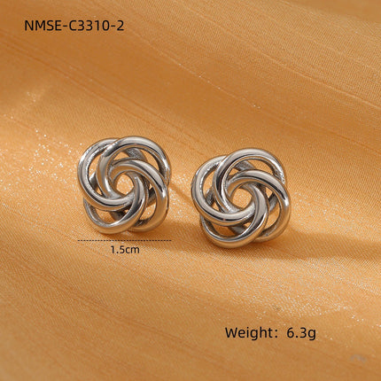 Winding Geometric Abstract Design Stainless Steel Earrings Unique Design Trend High Grade Titanium Steel Earrings