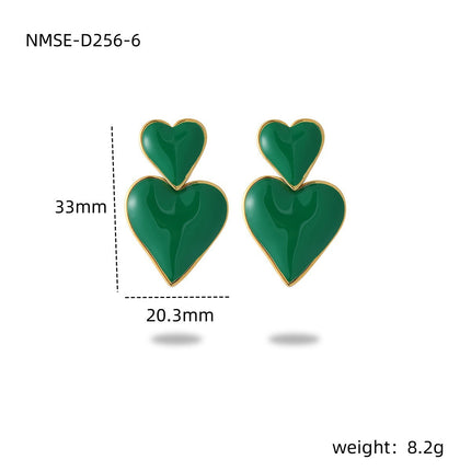 Stainless Steel Dripping Love Heart Earrings Vacuum Gold Plated Earrings Accessories