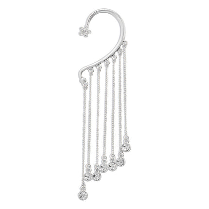 Creative Tassel Earrings Refined Rhinestone Alloy Ear Hanging Personality Ear Trim for Women