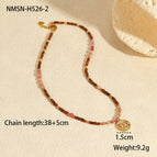 One Size / NMSN-H526-2 Red Bead Pendant Necklace