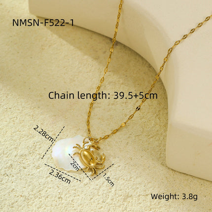 Niche Design Shell Beach Ocean Series Embellished Necklace Starfish Dolphin Clavicle Chain