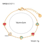 One Size / NMSB-E157-1 Gold Colorful Crystals