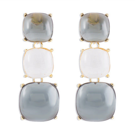 Ornament Personality Magazine Alloy Rhinestone Necklace Earrings for Women