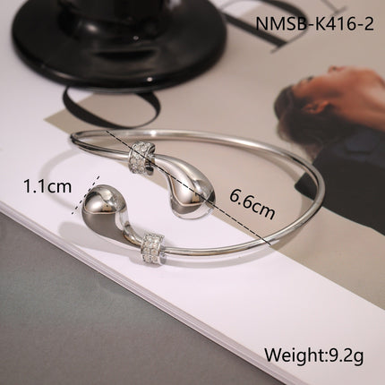 Best Seller Design Stainless Steel Bracelet Opening Bracelet All Match Pearl Titanium Steel Ornament