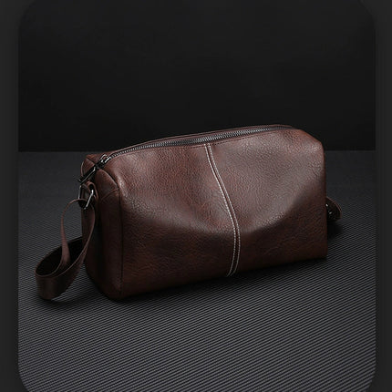 Japan Men's Portable Travel Commuter Small Shoulder Bag | New Niche Style Messenger Bag (PU Leather Crossbody Satchel)