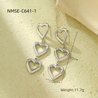 One Size / Steel Color Hollow Heart