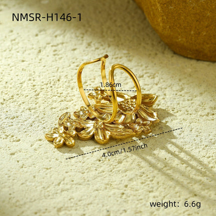 Stainless Steel Ring Exaggerated Irregular Asymmetric Geometric Abstract Plated 18K Gold Titanium Steel Ring Bracelet