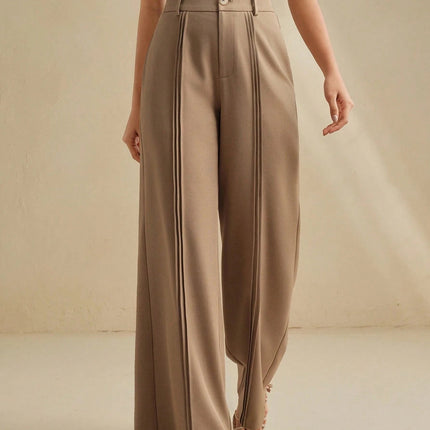 Office All Matching Solid Color Slim Fit Suits Pants High Waist Drape High Grade Wide Leg Women Work Pant