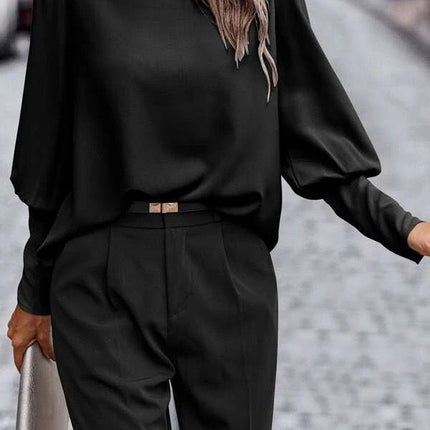 Solid Button Back Blouse