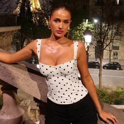 Polka Dot Slim Fit Camisole T-shirt