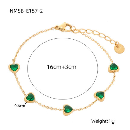 Loving Heart Zircon Stainless Steel Bracelet Special Interest Design Light Luxury All Match High Grade Women Bracelet