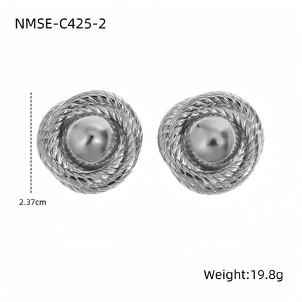Titanium Steel Spiral Earrings Special Interest Design Trend Exaggerated Modeling Stainless Steel Embellished