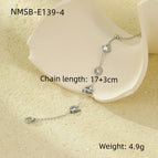 One Size / NMSB-E139-4 Steel Color White Diamond