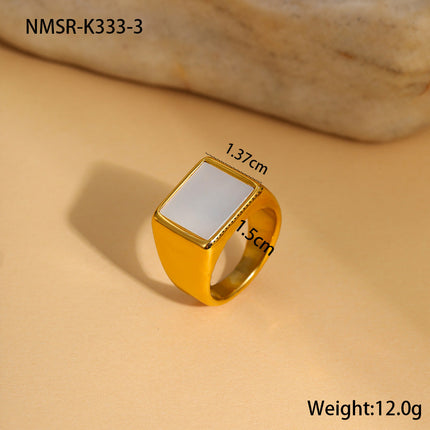 Advanced Design Fritillary Titanium Steel Ring Non Fading 18K Gold Plating Niche Hand Jewelry