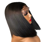 Front lace black Synthetic wig (12inch chemical fiber 0.25kg high temperature wire)