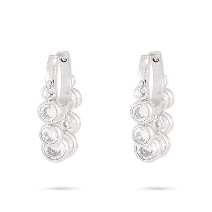 18K Vacuum Gold Plated round Diamond Stainless Steel Earrings for Women Affordable Luxury Colorful Crystals Titanium Steel Earrings Women