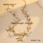 One Size / NMSN-E654-1 White Starfish Necklace
