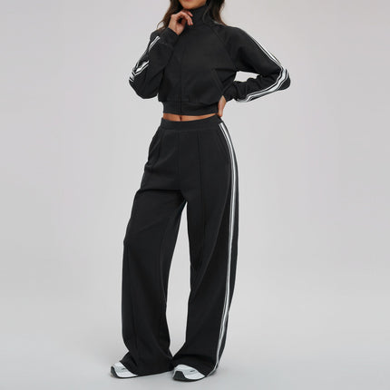 Contrast Color Sweatshirt Suit Loose Casual Comfortable All Match Outdoor Biking Mountain Climbing Sports Two Piece Sets