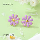 One Size / NMSE-D251-1 Purple Small Earrings