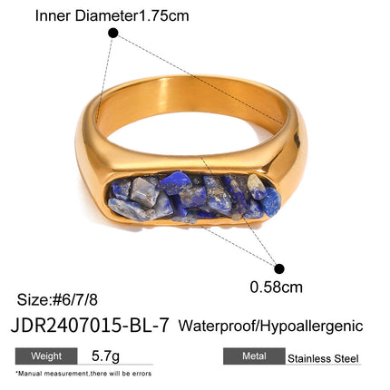 Stainless Steel Natural Stone Eye Catching Ring High Grade Ring Titanium Steel Hand Jewelry Rings