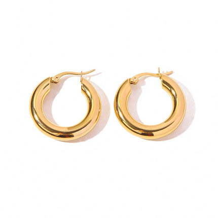 French Circle Non Fading Earrings Exaggerated Personalized Light Luxury Simplicity Online Influencer Earrings Stainless Steel Earrings for Women Accessories