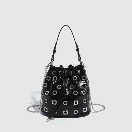 Trendy Rivet Cutout Messenger HandBag Purse