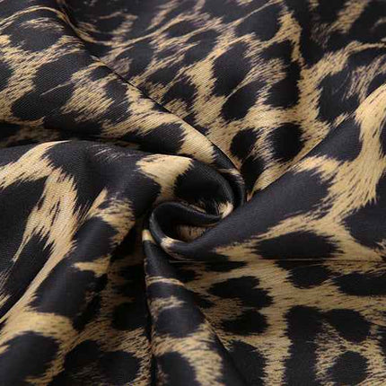 Leopard Pattern print Casual Bandage Trench Jacket