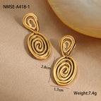 One Size / NMSE-A418-1 Gold Earrings